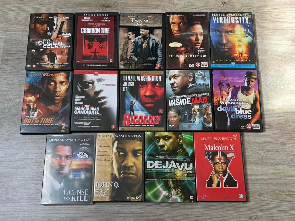14 dvd’s met Denzel Washington, Ophalen of Verzenden, Gebruikt