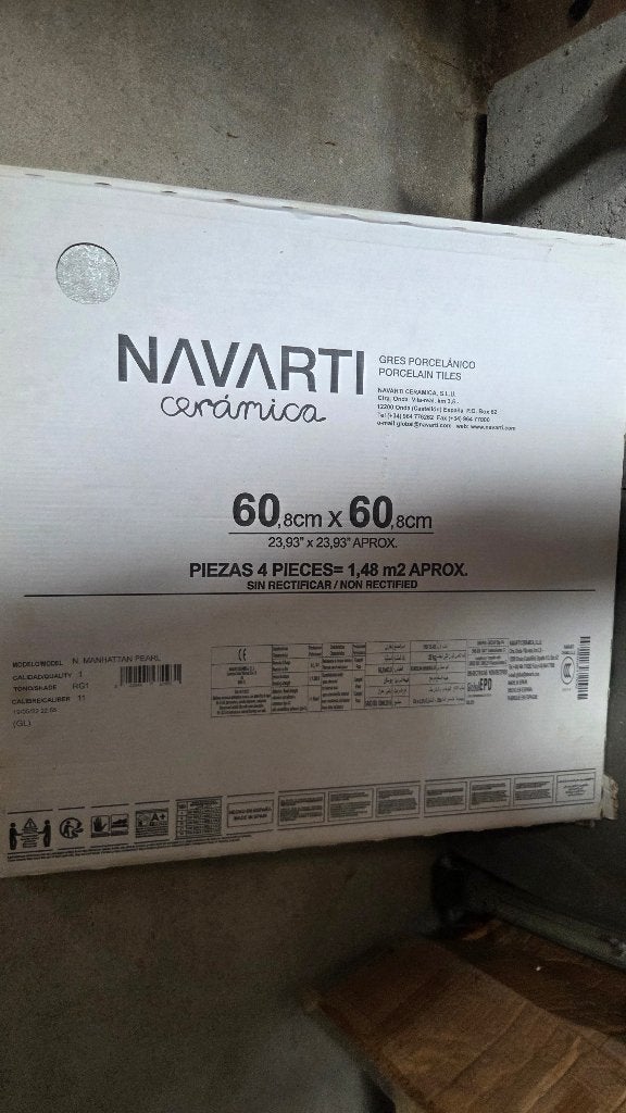 Navarti Manhattan Pearl vloertegels 60x60 cm | 6 stuks, Ophalen, 60 cm of meer, Nieuw, Minder dan 5 m²