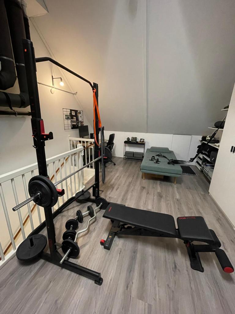 Super mooi fitness apparaat met bank en gewichten, Ophalen, Zo goed als nieuw, Fitnessbank