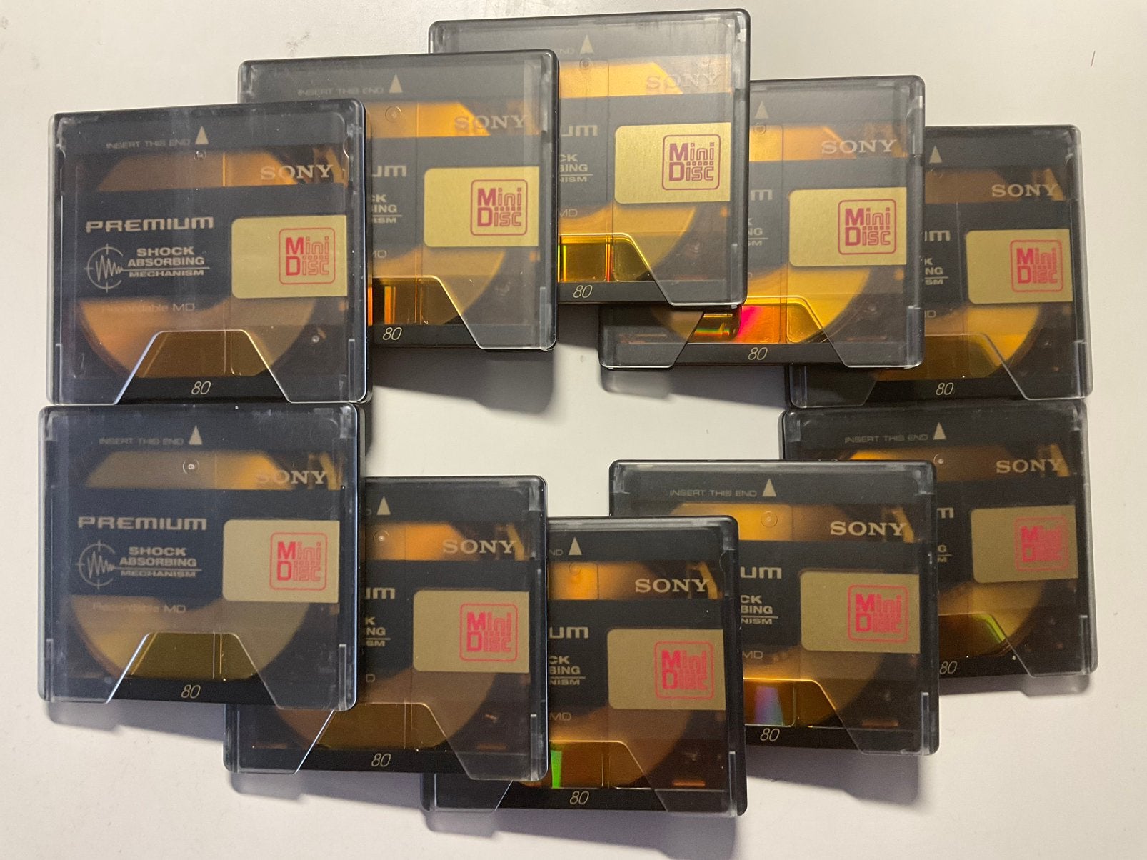 Minidisc’s. SONY PREMIUM GOLD. 10x als nieuw. 80 minuten, Ophalen of Verzenden