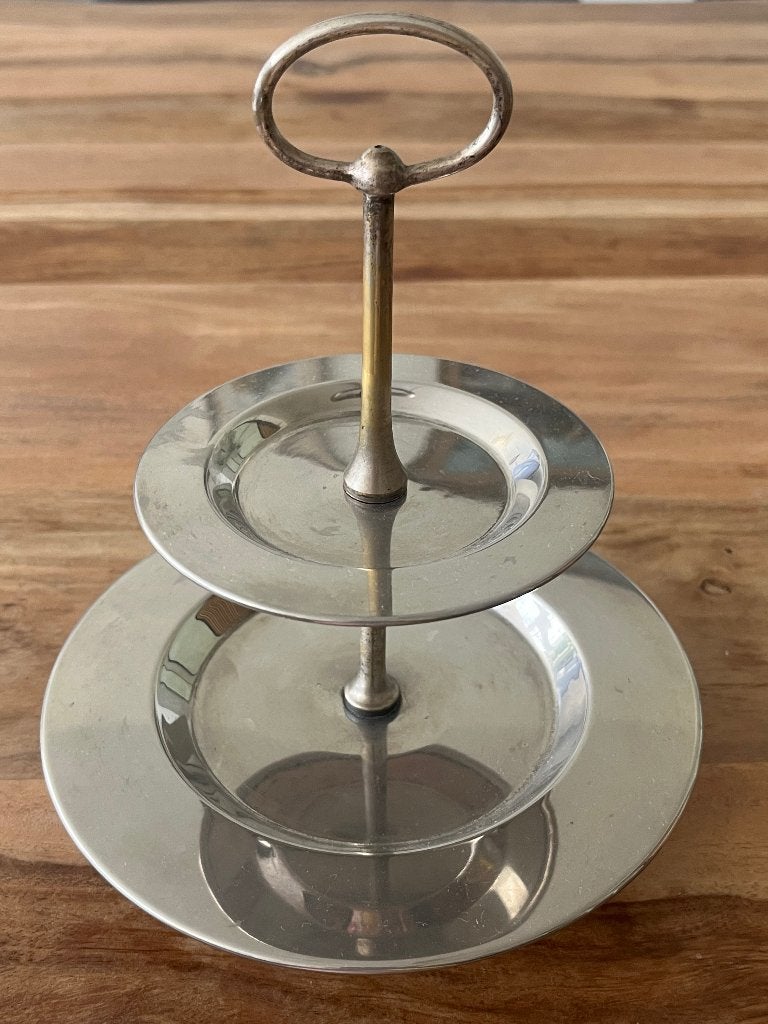 Vintage Twee-Tier Serveerschaal - Jaren '50-'70, Antiek en Kunst, Antiek | Servies los, Ophalen of Verzenden