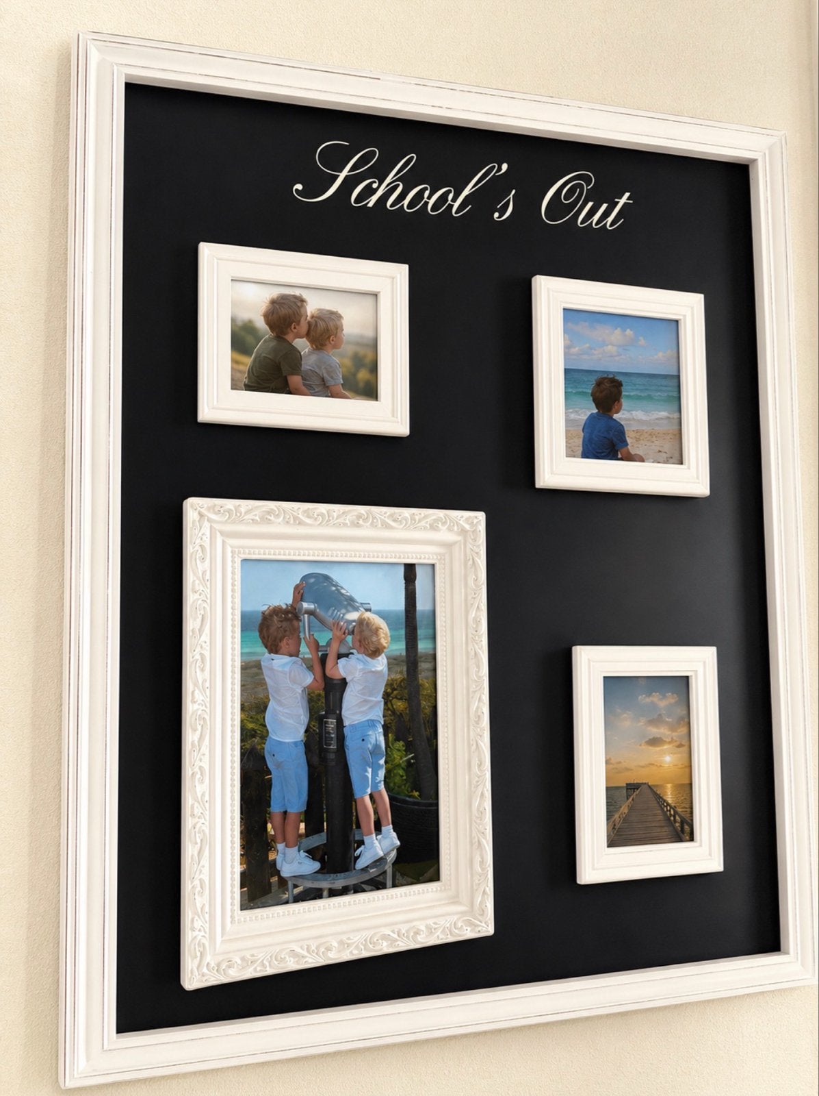 Prachtig groot Rivièra Maison wit Fotolijst / Memobord, Ophalen, Collagelijst, Zo goed als nieuw, Wit