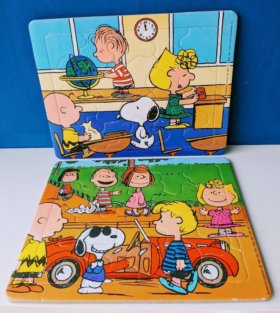 2x Puzzels Snoopy/puzzles Nathan, Ophalen of Verzenden, Snoopy, Gebruikt, Boek of Spel