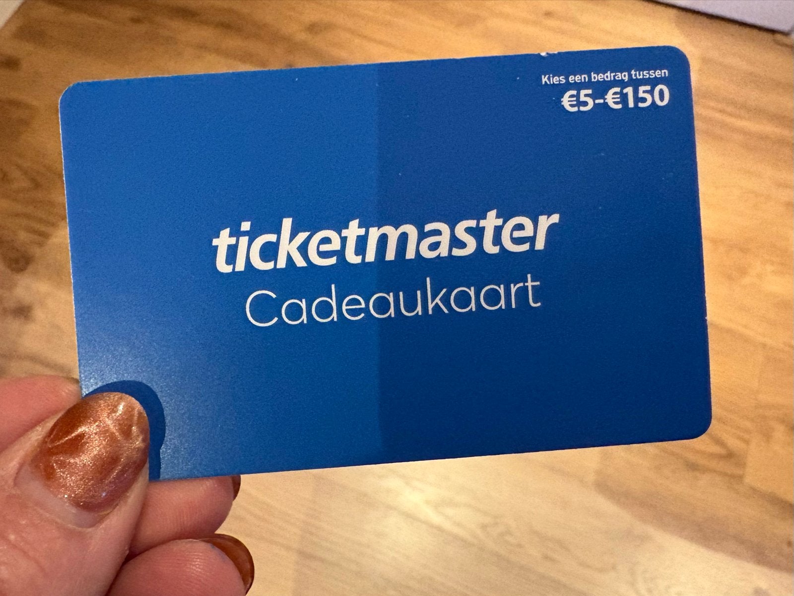 Ticketmaster cadeaubon €100 – nu €75 – direct digitaal, Eén persoon, Cadeaubon, Overige typen