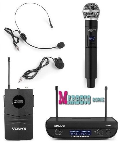 Draadloze UHF microfoon set, 1 Handmicrofoon + 1 Bodypack
