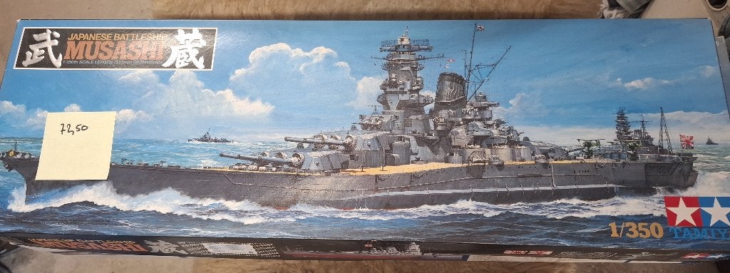 Tamiya Musashi 1/350, Hobby en Vrije tijd, Modelbouw | Boten en Schepen, Ophalen of Verzenden, Zo goed als nieuw, 1:200 of kleiner