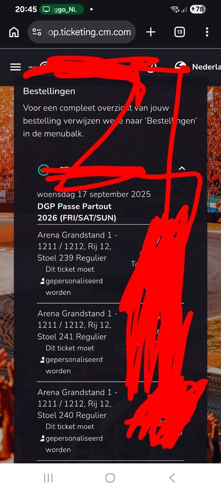 Tickets formule 1 dutch gp, Twee personen