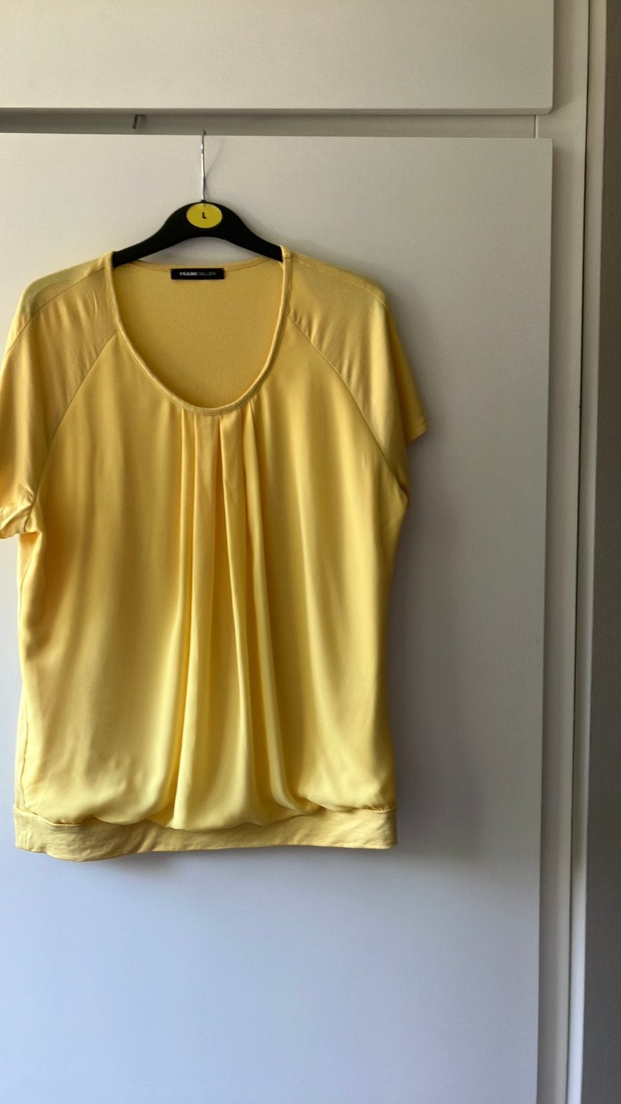 Frank Walder. Gele blouson met korte mouwen. Maat 42, Kleding | Dames, Ophalen of Verzenden, Zo goed als nieuw, Maat 42/44 (L)
