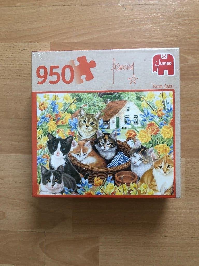 Puzzel Farm Cats 950 stukjes, Ophalen of Verzenden, 500 t/m 1500 stukjes, Nieuw