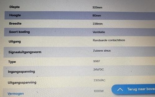 Omvormer voor camper en/of boot, Ophalen, Nieuw, Overige merken, Overige typen