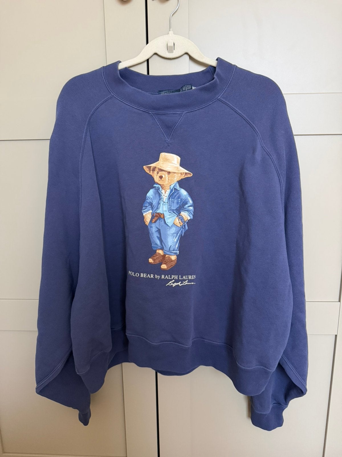 Ralph Lauren polo trui sweater blauw beer maat xl, Ophalen of Verzenden, Zo goed als nieuw, Maat 46/48 (XL) of groter, Blauw
