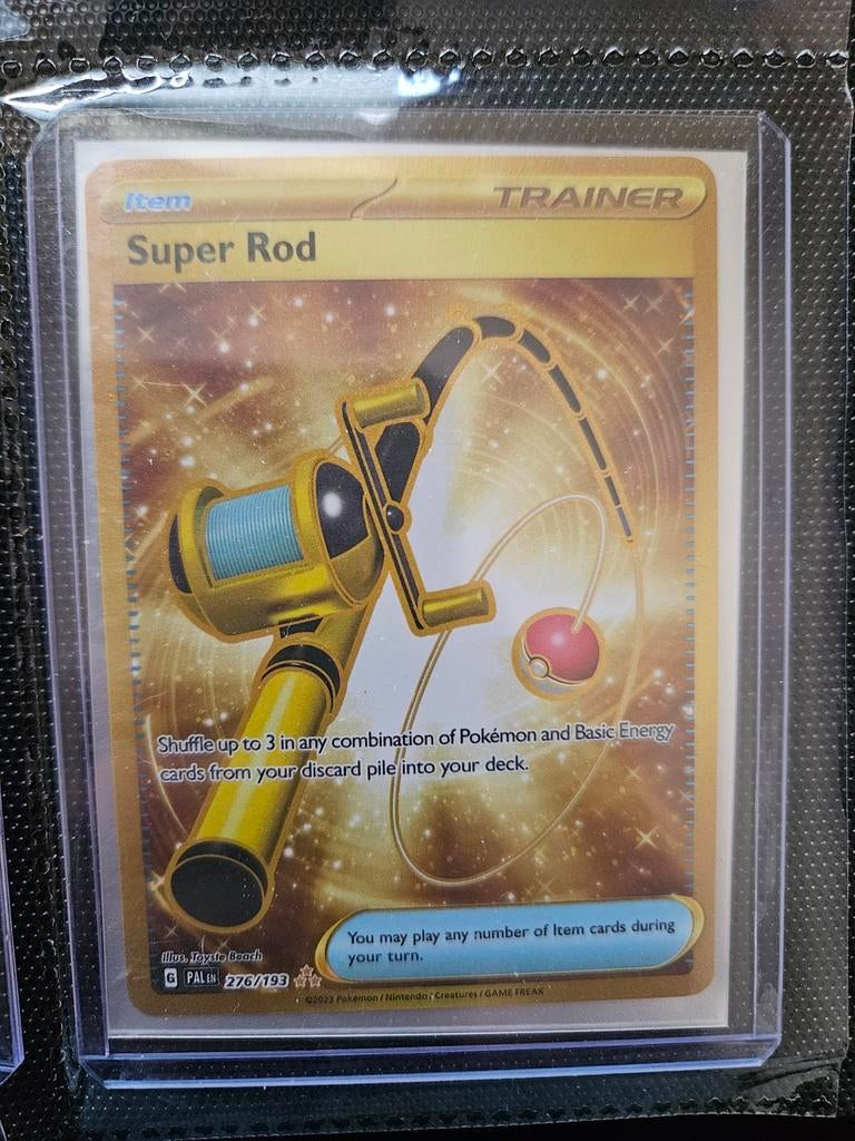 Pokemon Super Rod 276/193 Paldea Evolved, Ophalen of Verzenden, Zo goed als nieuw, Losse kaart, Foil