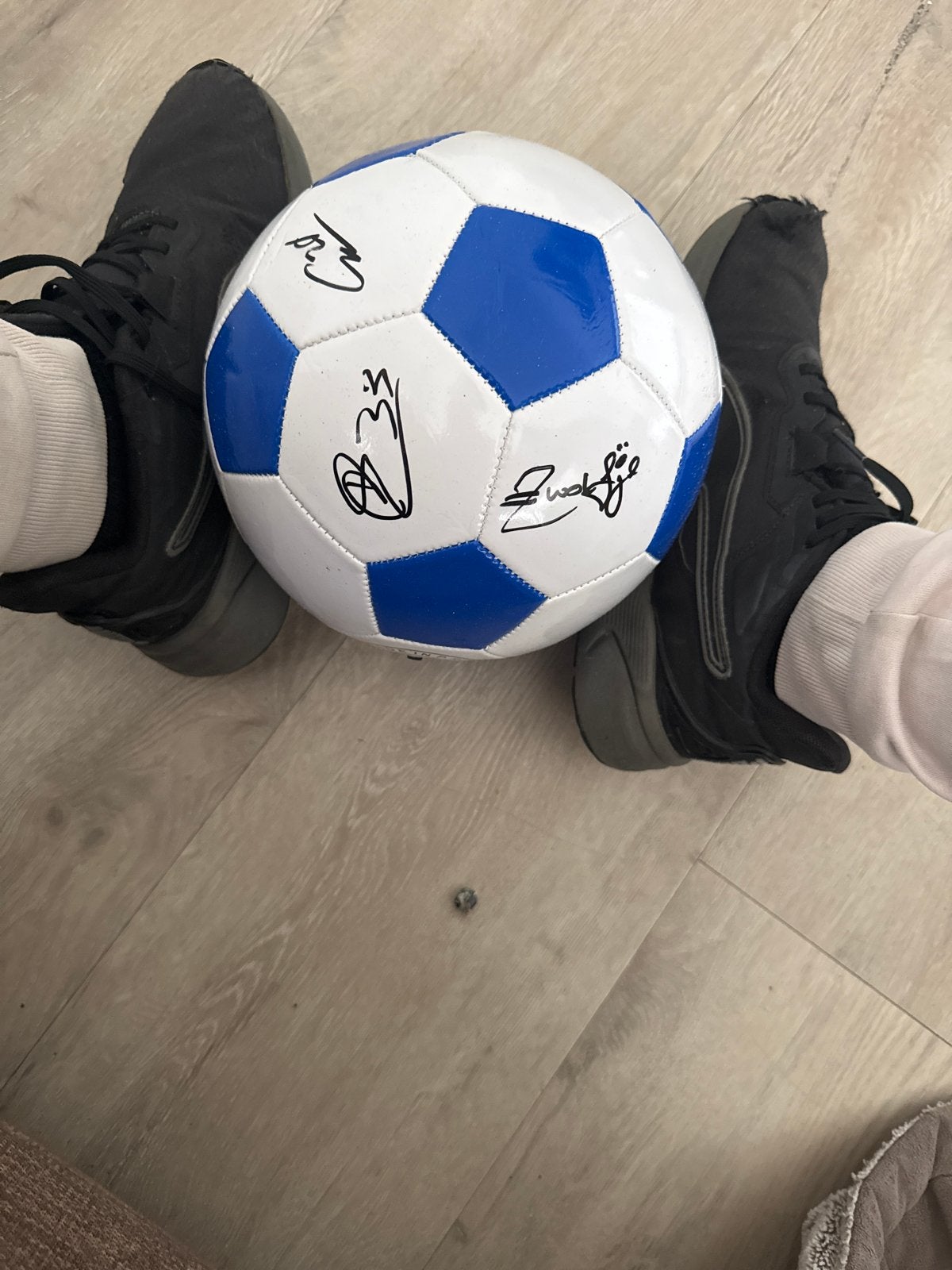Voetbal met handtekeningen schoenen hooren er niet bij, Ophalen, Nieuw, Bal