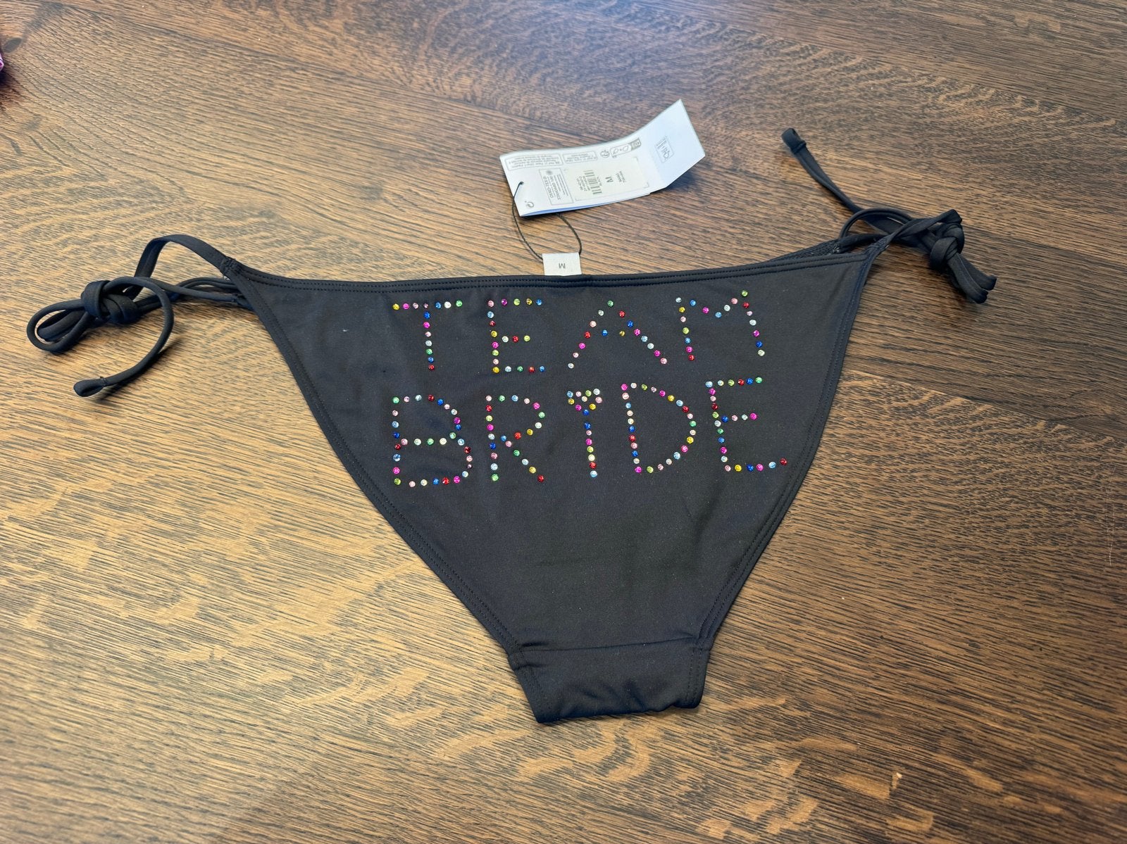 Primark Bikini broekje Zwart 'Team Bride' Maat M Nieuw, Ophalen of Verzenden, Nieuw, Zwart, Bikini