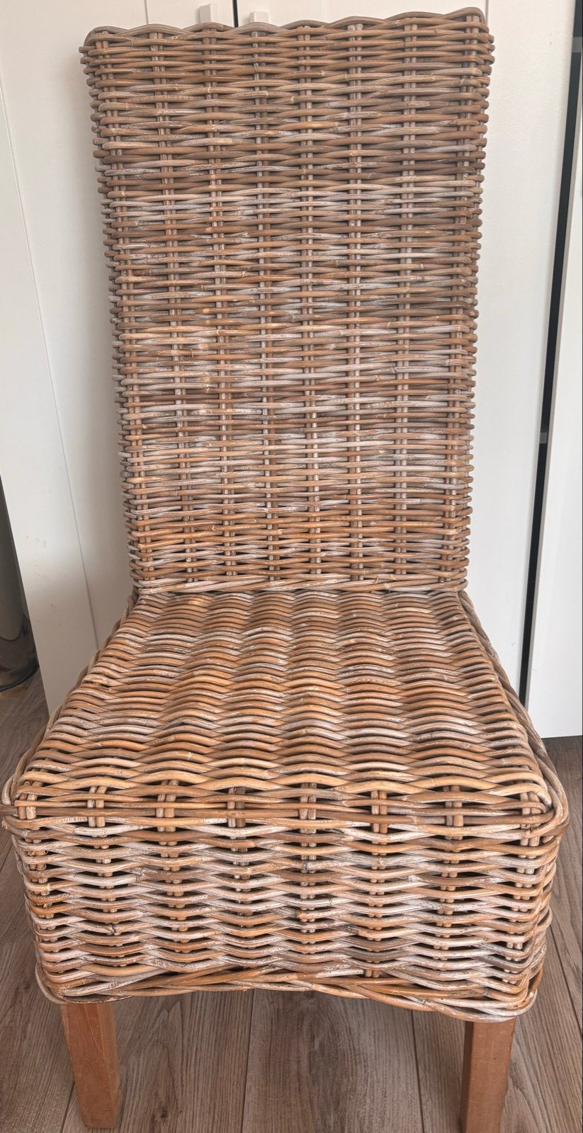 Stevige Rotan stoel, Ophalen, Gebruikt, Bruin, Riet of Rotan