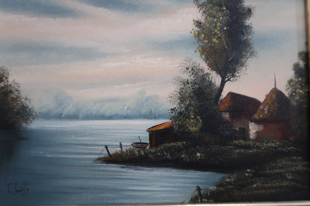 schilderij, Antiek en Kunst, Kunst | Schilderijen | Klassiek, Doek, Ophalen of Verzenden, Gesigneerd, Landschap