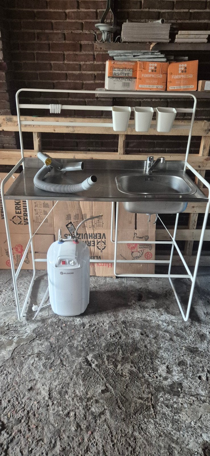 Noodkeuken/Bijkeuken met Eldom boiler - Direct Ophalen!, Ophalen of Verzenden, Gebruikt