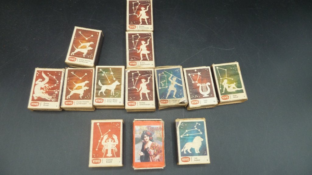 12 oude luciferdoosjes Vivo en Rizla, Ophalen of Verzenden, Gebruikt, Luciferdoosjes of -merken