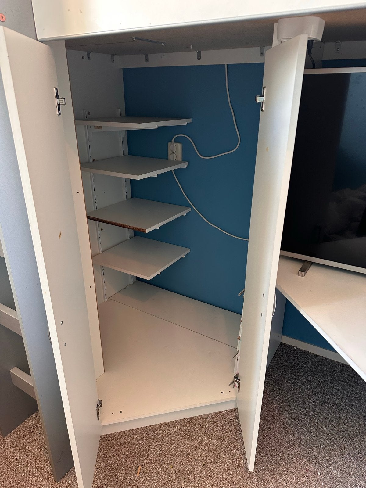 Hoogslaper met bureau en kast - Ruimtebesparend!, Ophalen, Gebruikt, Eenpersoons, 200 cm