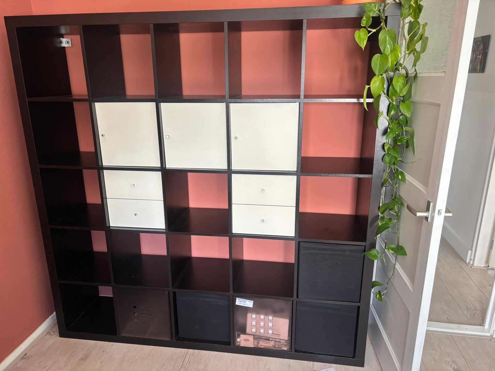IKEA Kallax kast 5x5 vakken - Zwart, Ophalen, Gebruikt, 150 tot 200 cm, Kallax