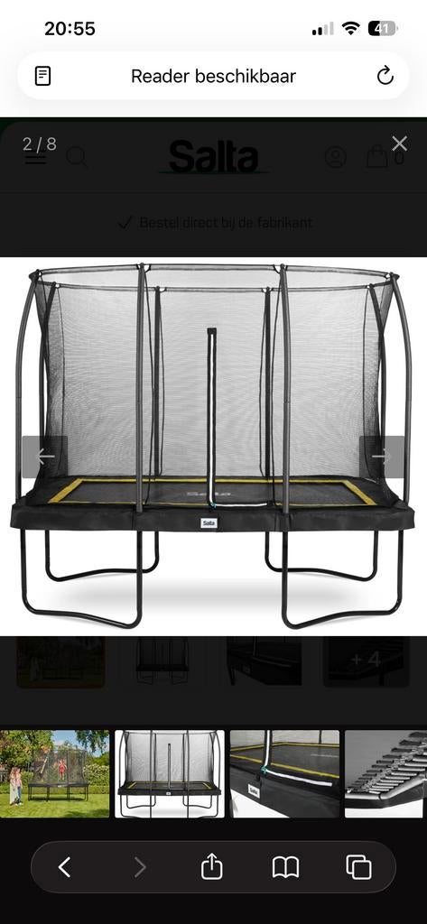 Salta Trampoline met veiligheidsnet - 305x214, Kinderen en Baby's, Speelgoed | Buiten | Trampolines, Ophalen, Gebruikt