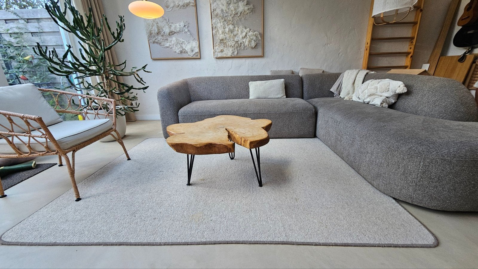 Vloerkleed wol beige 230x170 cm, Ophalen, Gebruikt