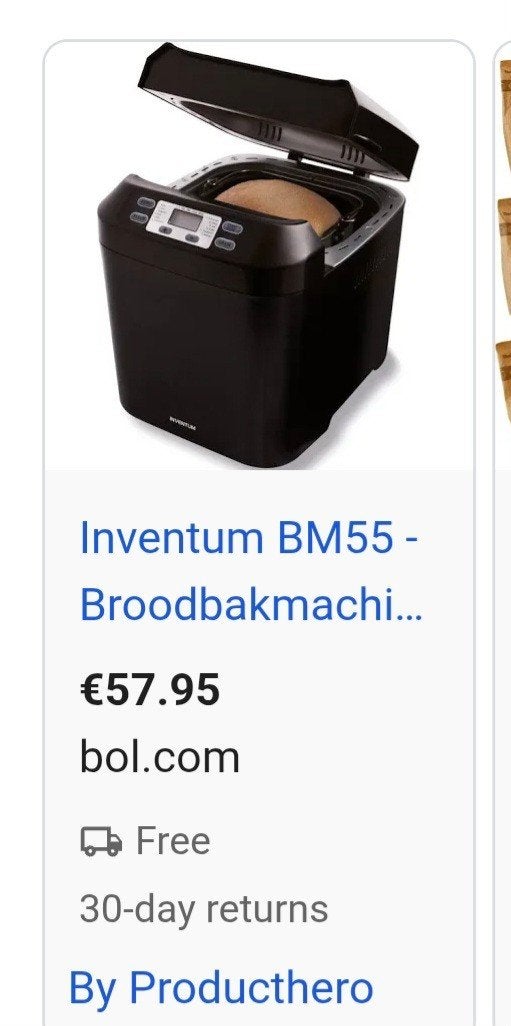 Inventum BM55 Broodbakmachine - Zo goed als nieuw, Met timer, Meer dan 10 programma's, 800 tot 1200 gram deeg, Ophalen of Verzenden