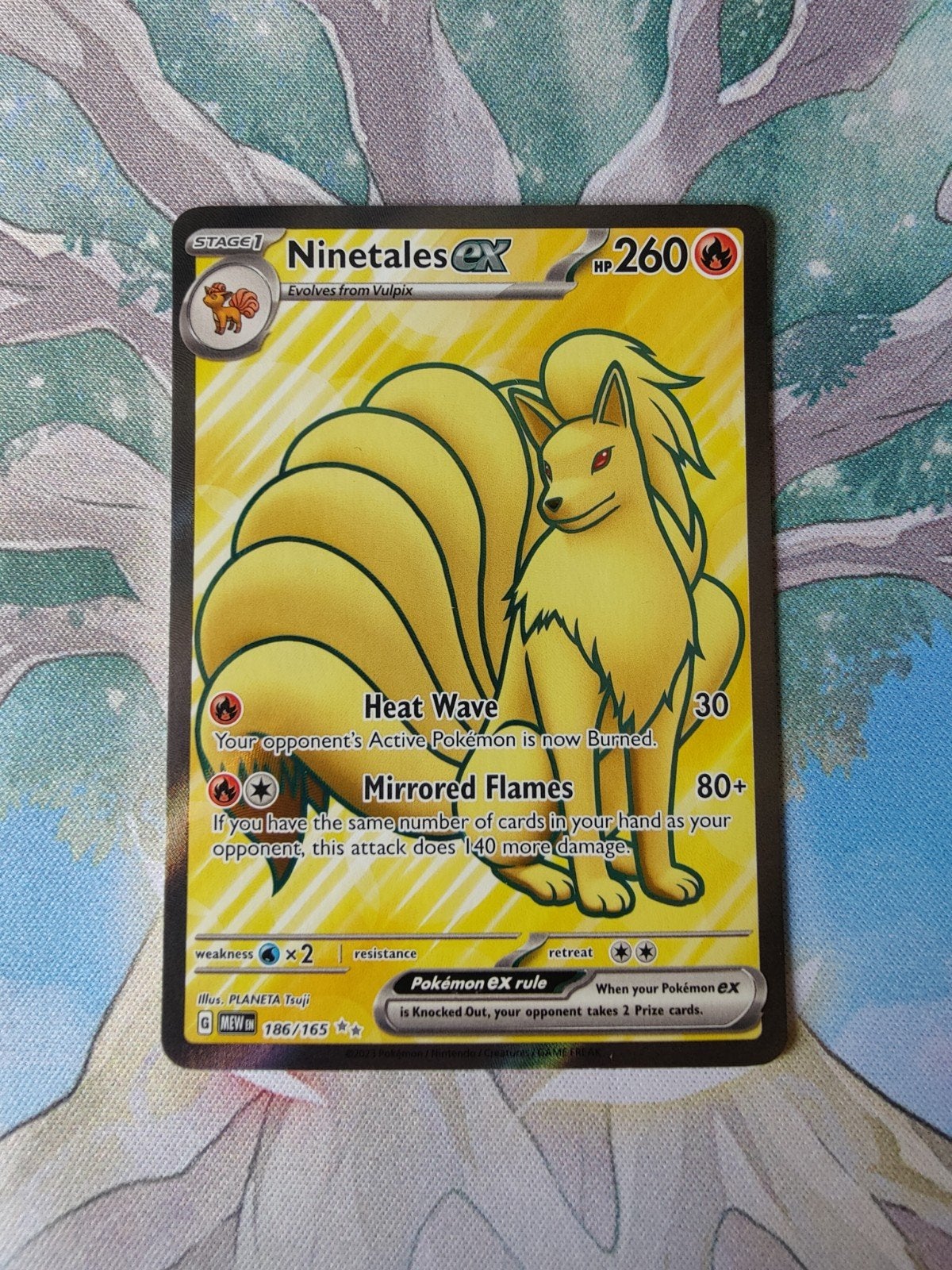Pokemon 151 Ninetales ex full art 186/165, Ophalen of Verzenden, Nieuw, Losse kaart, Foil