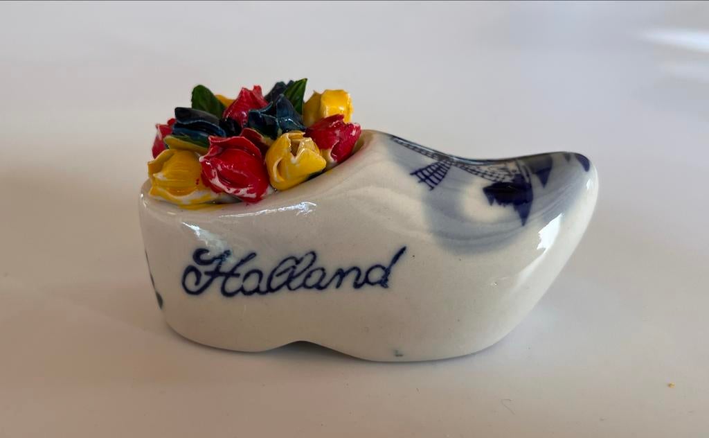 Delfts blauw klompje met tulpen, Antiek en Kunst, Ophalen of Verzenden