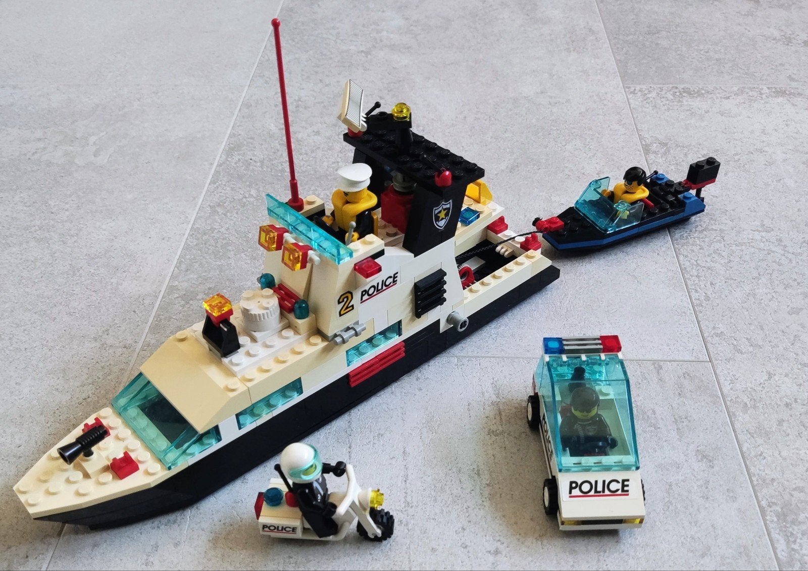 Lego City Politieboot, auto en motor (6483, 6625), Ophalen of Verzenden