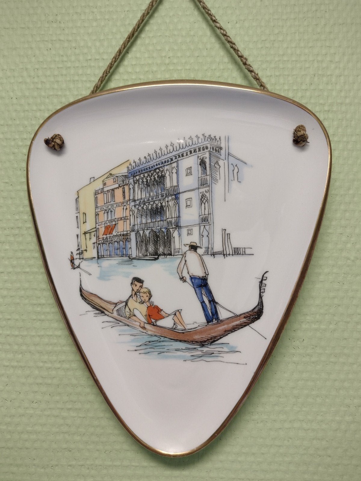 Alka Kunst Bavaria Venetië Wandbordje Gondel Scène, Ophalen of Verzenden, Huis en Inrichting