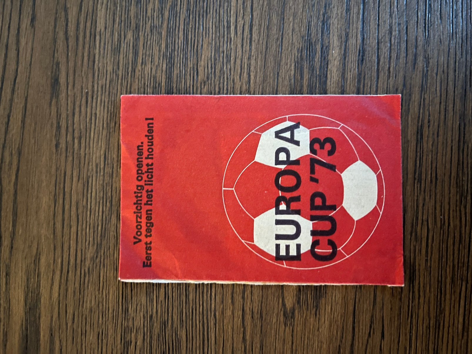 DICHT ZAKJE SRV EUROPA CUP’73, Ophalen of Verzenden, Zo goed als nieuw, Overige binnenlandse clubs, Poster, Plaatje of Sticker