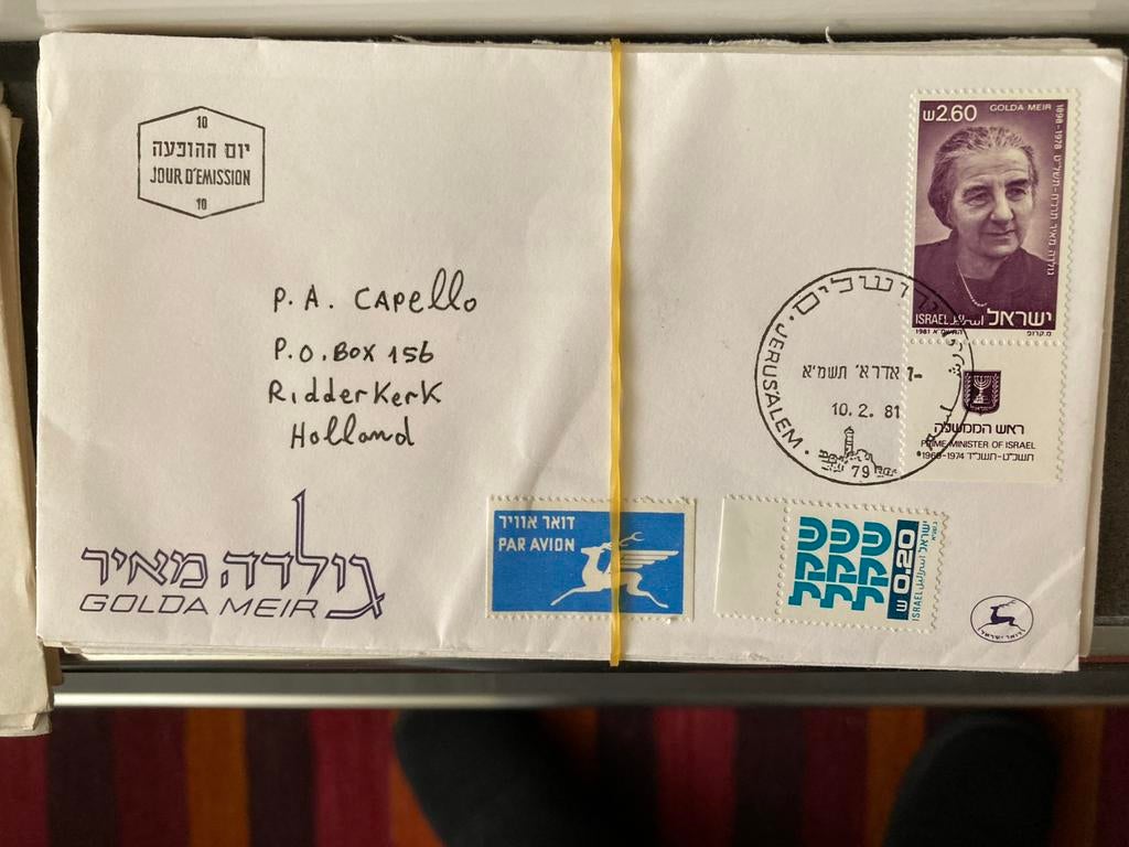 Israël zegels en enveloppen 100 stuks, Postzegels en Munten, Postzegels | Eerstedagenveloppen, Ophalen of Verzenden, Beschreven