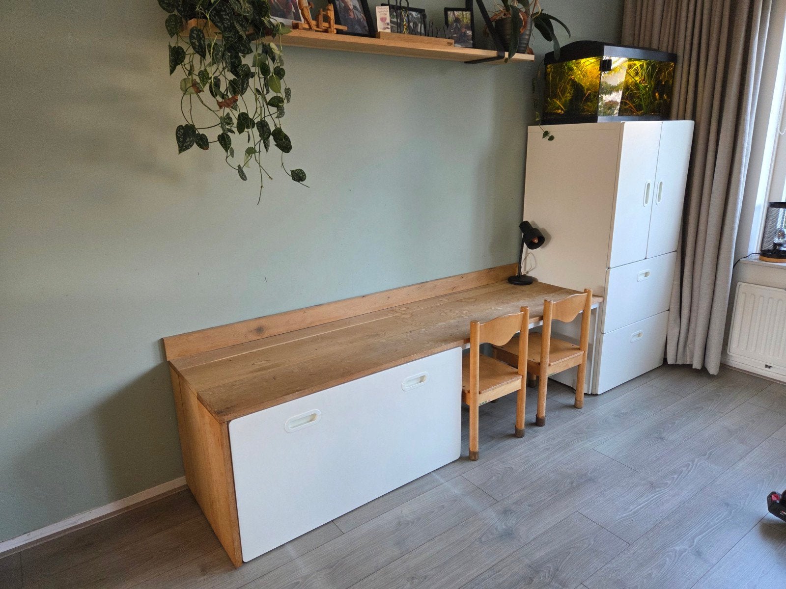 IKEA opbergcombinatie met houten blad, Ophalen, Gebruikt