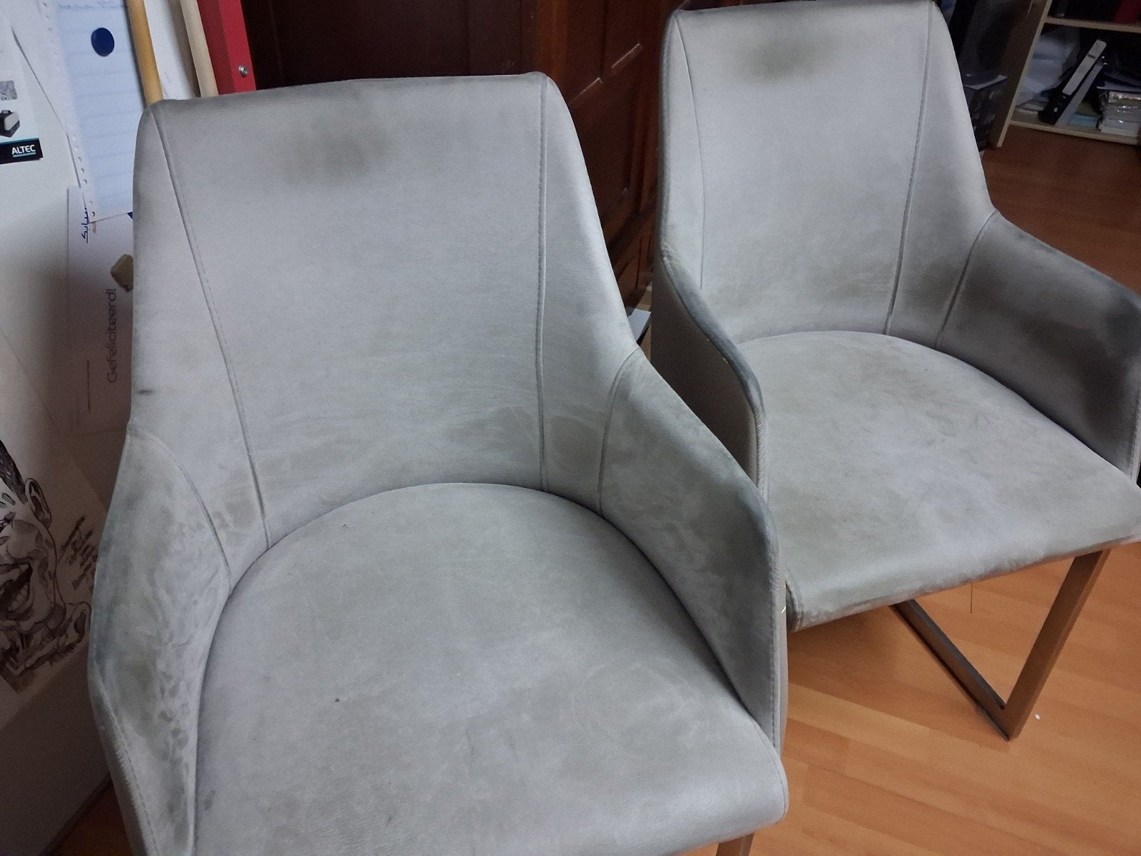 4 eetkamer stoelen., Huis en Inrichting, Fauteuils, Ophalen, Gebruikt, Leer, Minder dan 75 cm