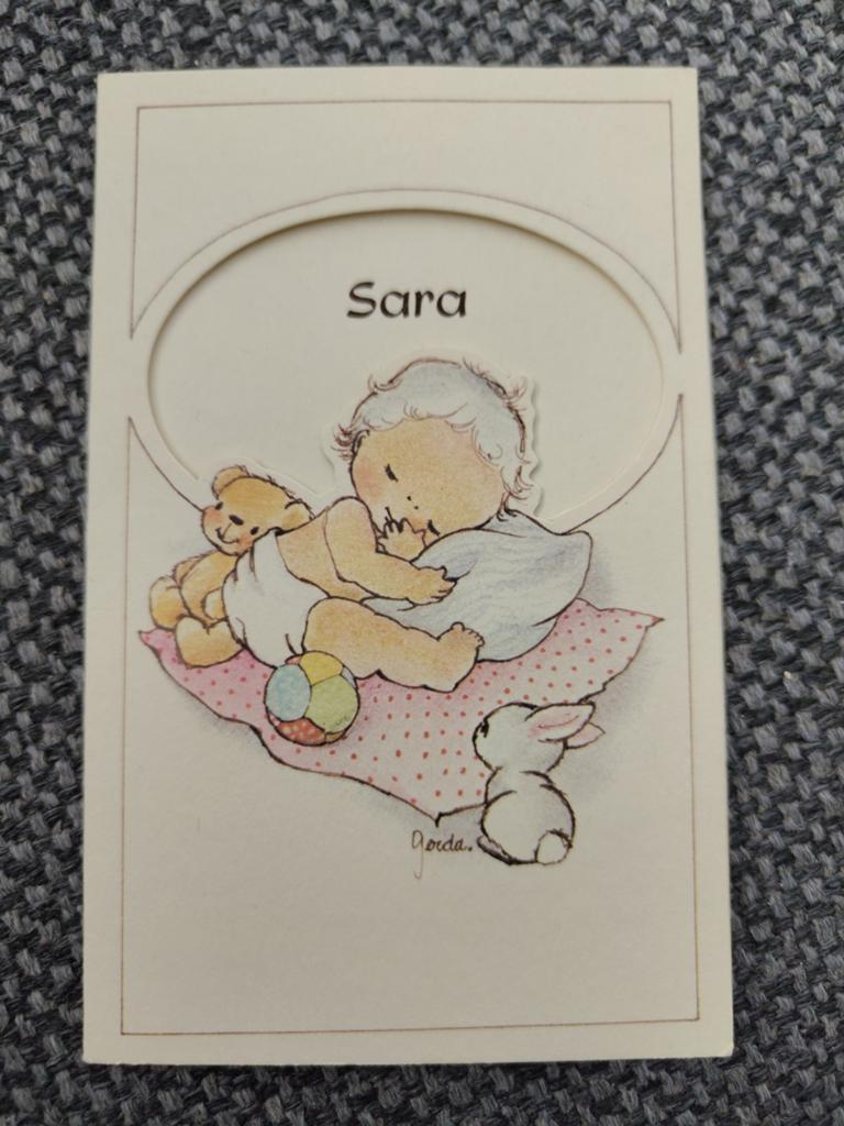 Sara, Verzamelen, Ophalen of Verzenden, 1980 tot 1990, Geboortekaartje