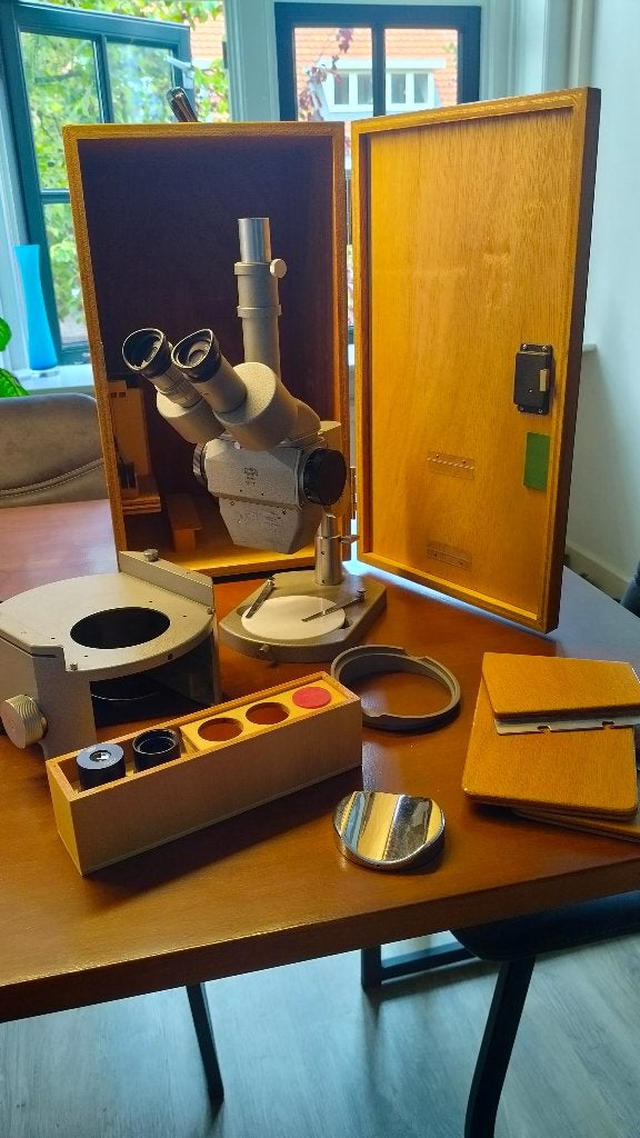 Vintage Olympus stereomicroscoop, Ophalen, Zo goed als nieuw, Minder dan 400x, Onderdelen of Toebehoren