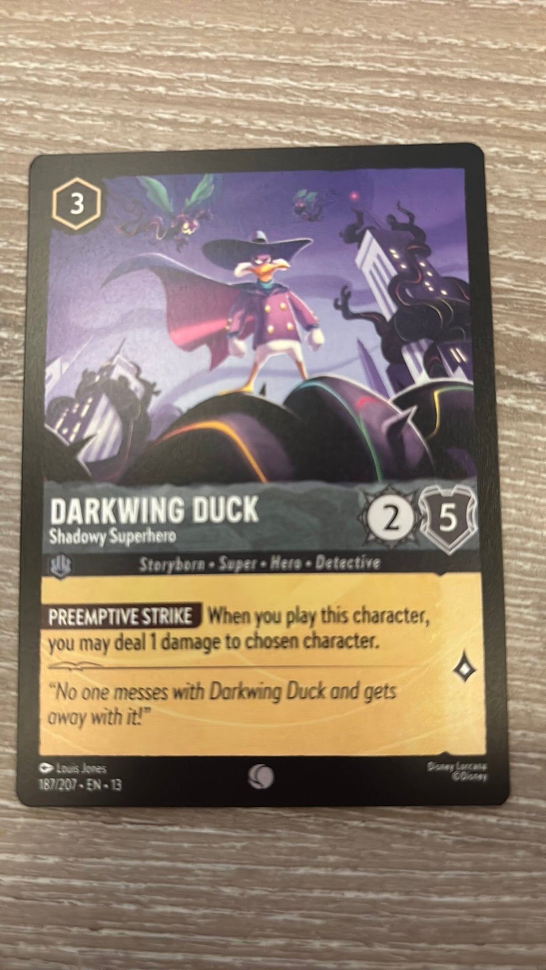 Disney Lorcana Darkwing Duck superhero 187-207 13ATV nonfoil, Ophalen of Verzenden, Zo goed als nieuw