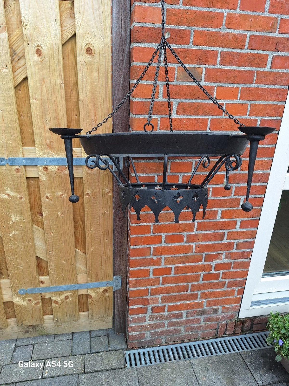 Antieke Smeedijzeren Kroonluchter / Kandelaar, Ophalen of Verzenden