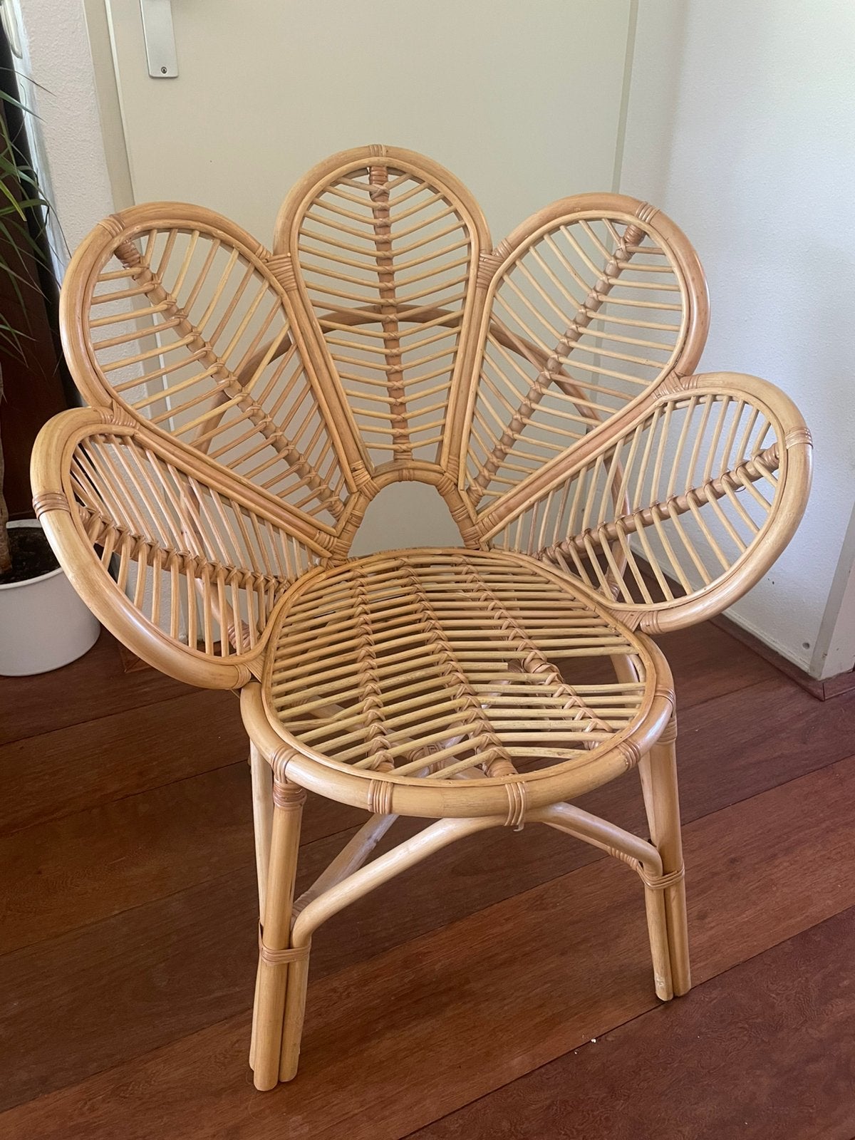 Rotan bloemstoel, Ophalen, Gebruikt, Bruin, Riet of Rotan
