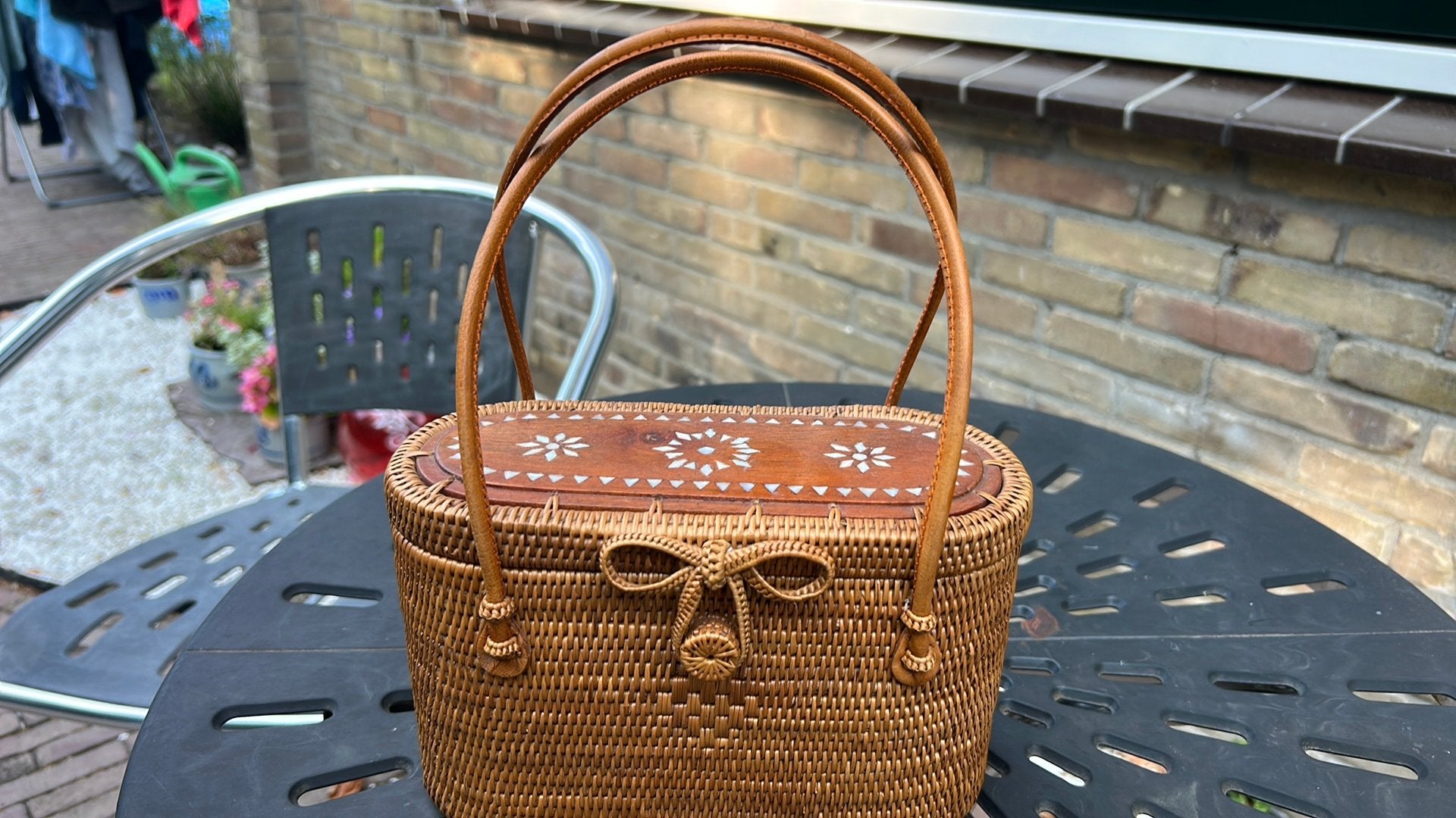 Schattig rieten tasje 22x15, Ophalen of Verzenden, Gebruikt