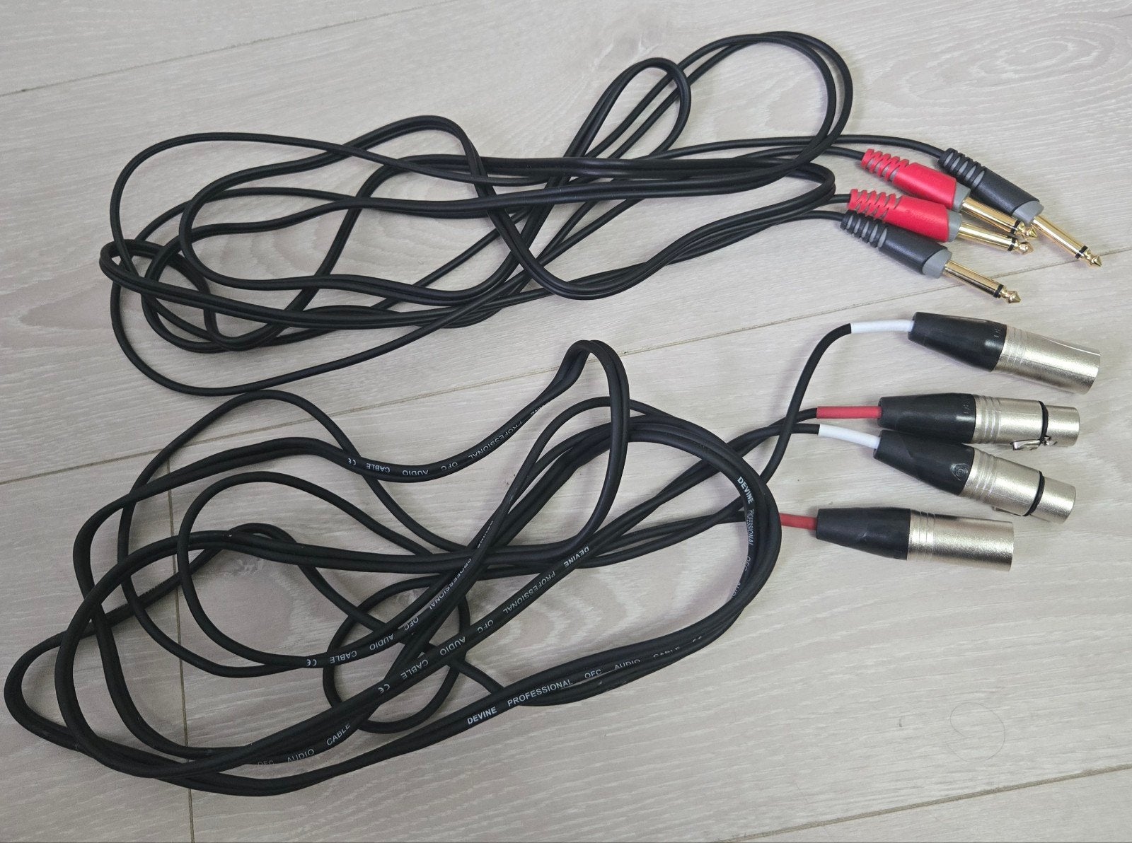 Set audiokabels – Jack 6,3 mm en XLR kabels – microfoon/mixe