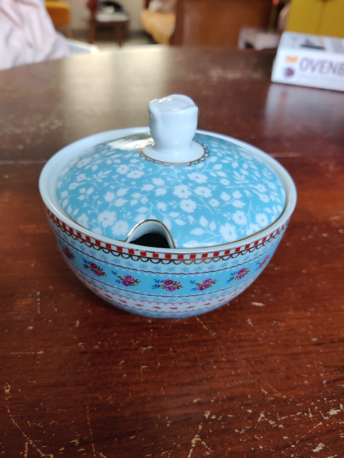Pip Studio suikerpotje met deksel - blauw bloemmotief, Huis en Inrichting, Keuken | Servies, Pip Studio, Ophalen of Verzenden