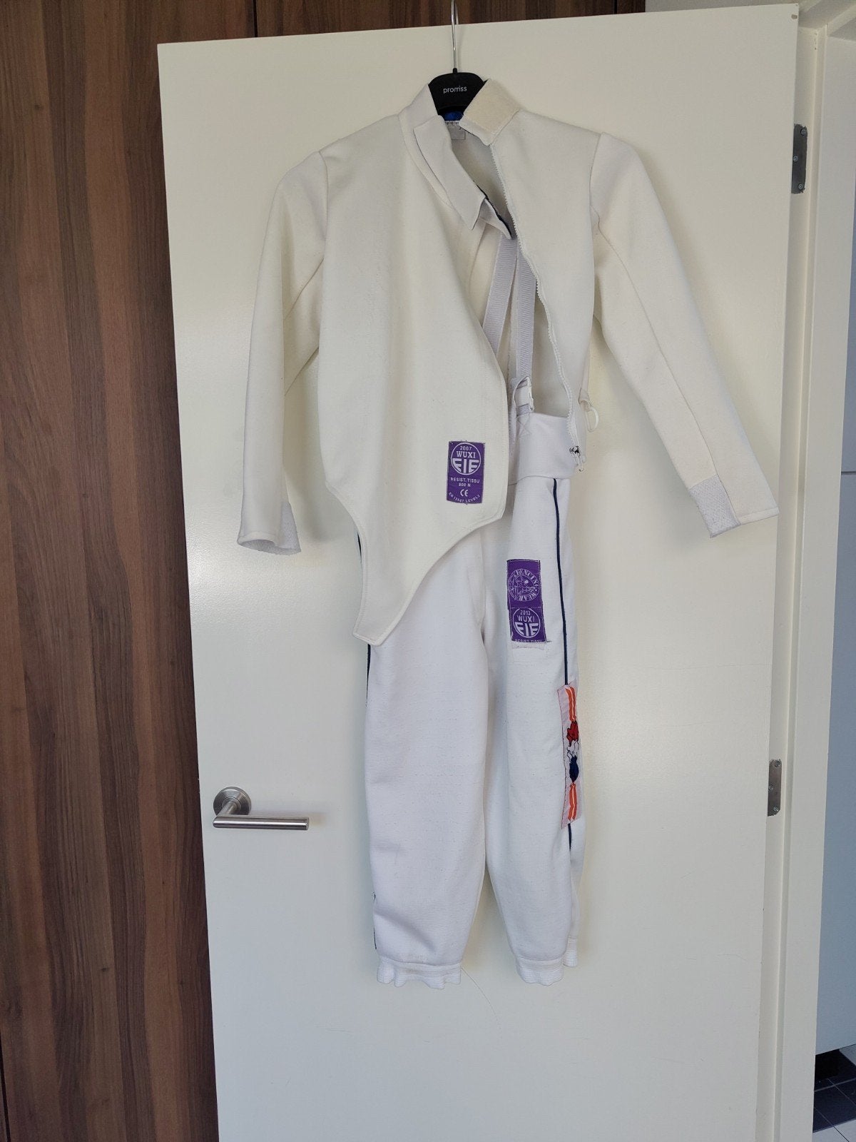 Schermvest en -broek voor 11-12 jaar (FIE 800N), Ophalen of Verzenden, Gebruikt