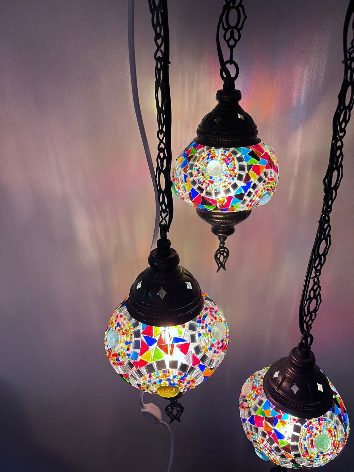 Prachtige kleurrijke mozaïeklamp, Ophalen, Zo goed als nieuw