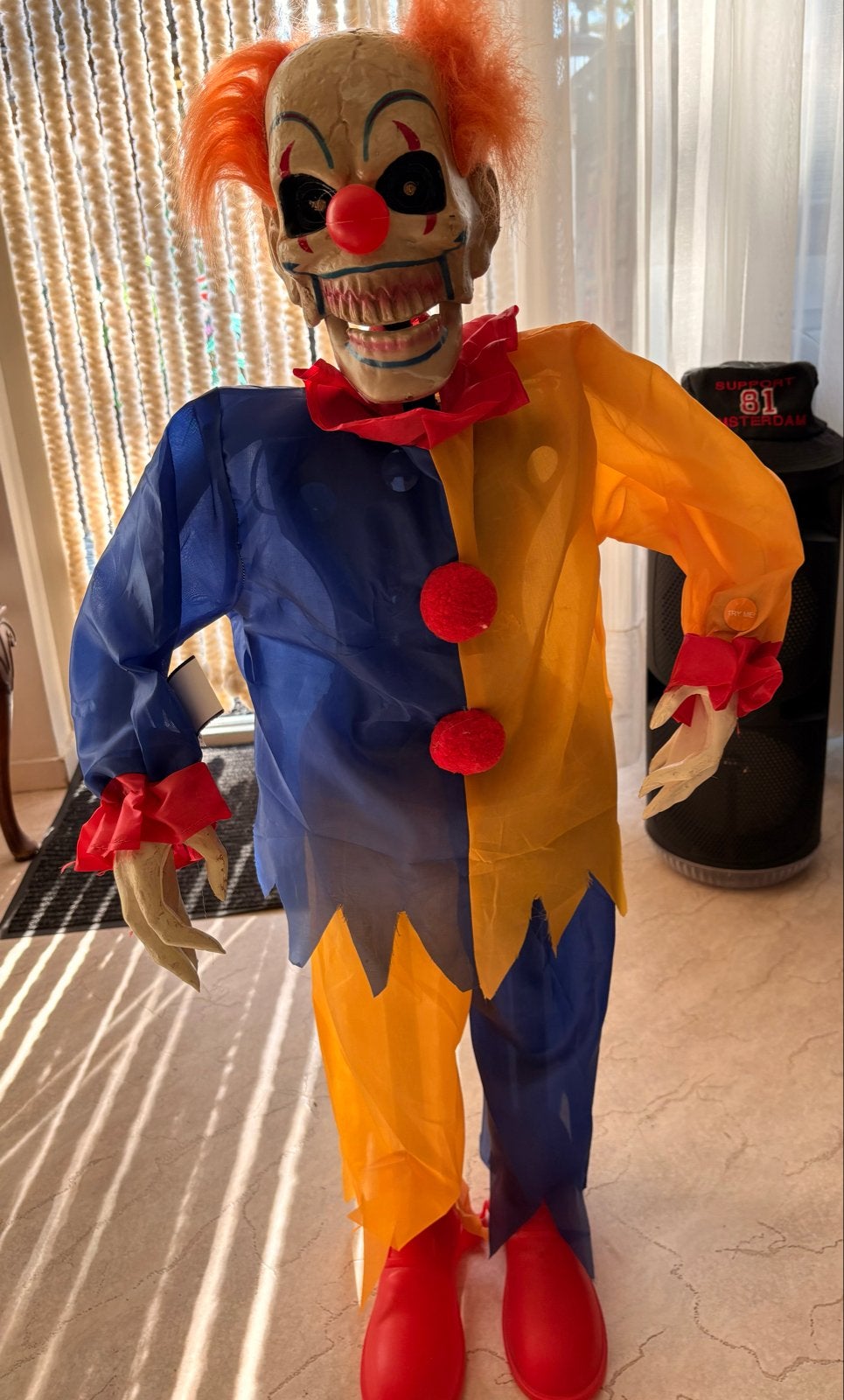 Klein 110 Bewegende Halloween Clown met Rode Ogen, Fantasie, Gebruikt, Overige typen, Meerkleurig