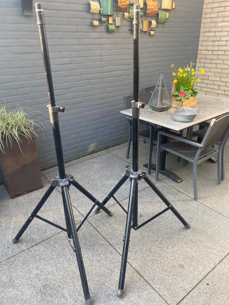 2 extra stevige luidsprekerstatieven, top-buis 35 mm, Gebruikt, Overige typen, Minder dan 60 watt, Ophalen