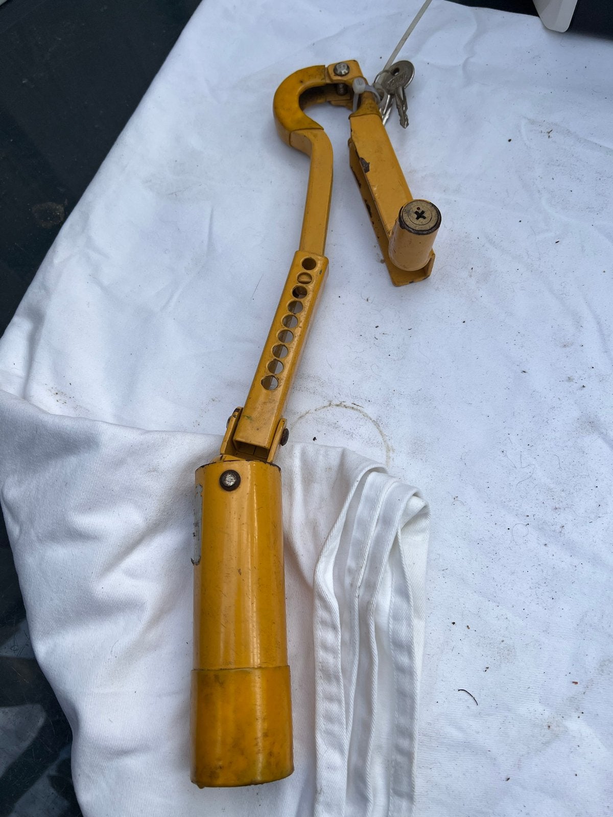 Gele stuurslot met sleutels, Ophalen of Verzenden, Gebruikt