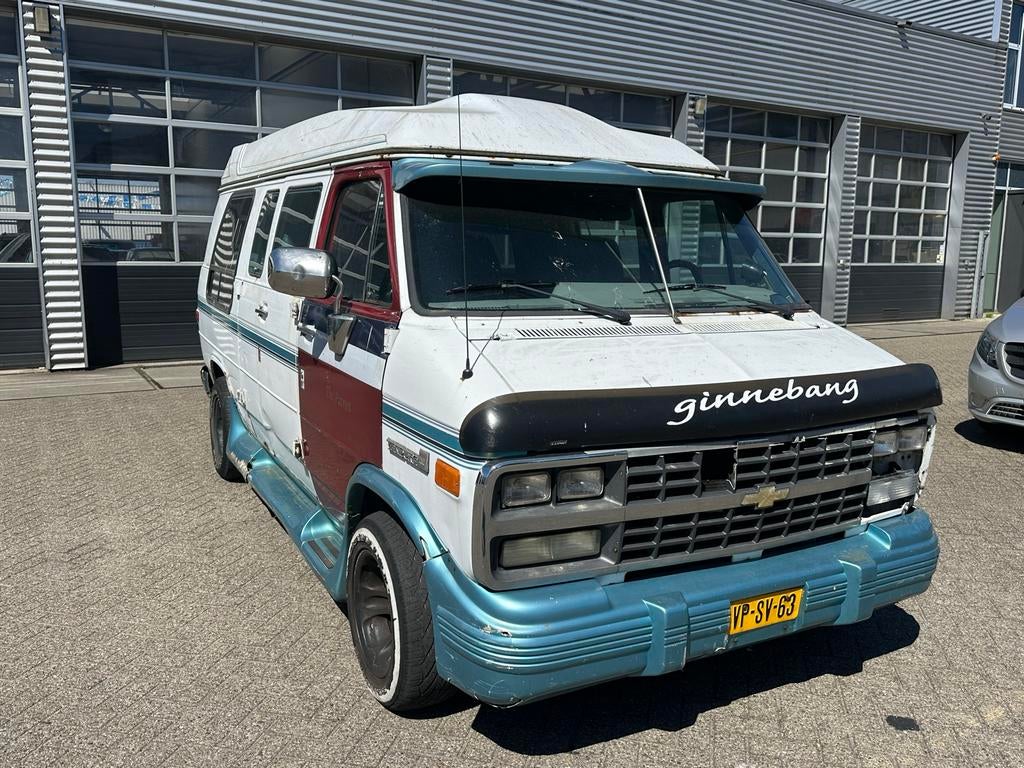 Chevrolet Chevyvan GlobeMaster Camper 1990/ APK, Caravans en Kamperen, Campers, Reservewiel, Tot en met 2, Elektrische ramen, Particulier