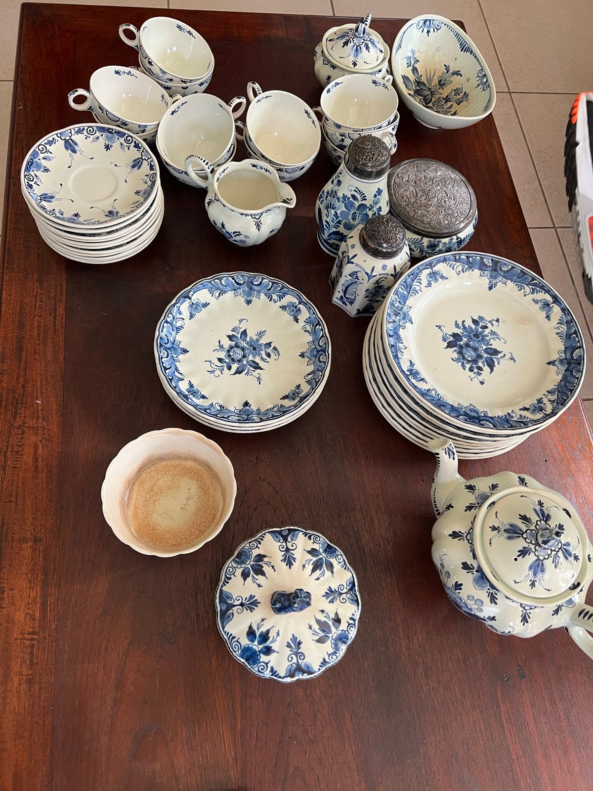Prachtig Delfts Blauw Servies - Regina Holland, Antiek en Kunst, Ophalen